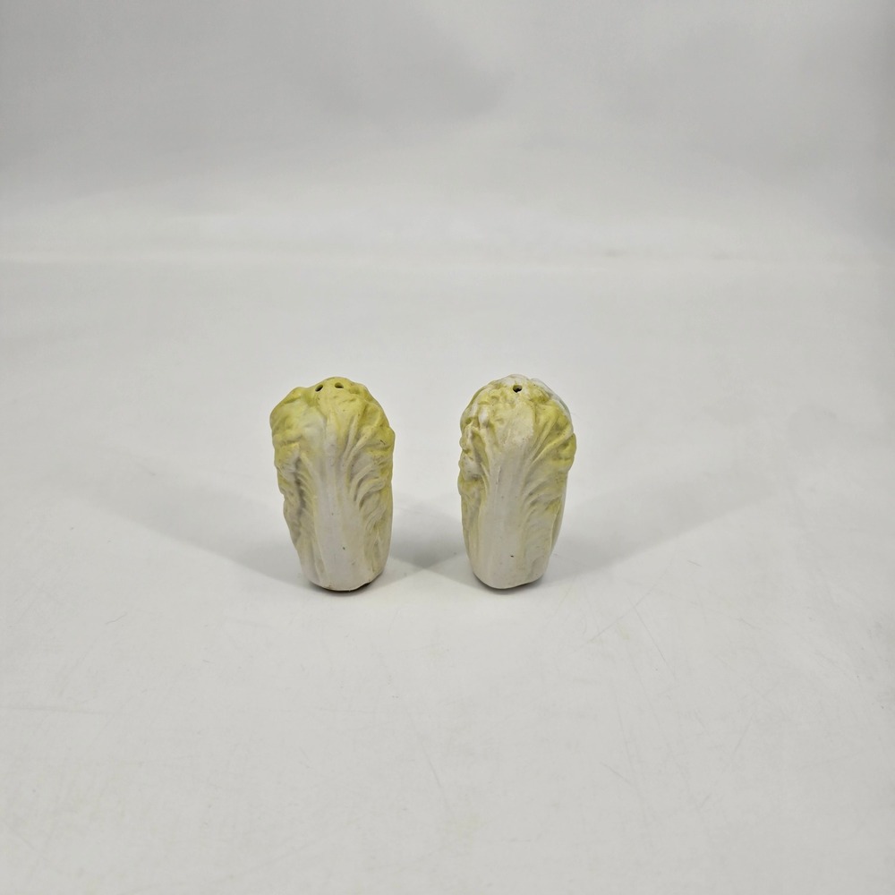 Vintage Ceramic Napa Cabbage Salt & Pepper Shakers Farmhouse Kitchen Decor